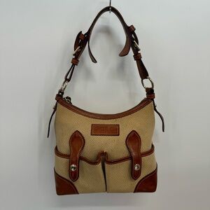 Dooney & Bourke DB Hobo Handbag Purse 2 Front Pockets With Leather